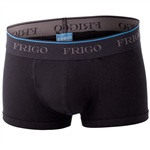 Frigo Supertrunk1-4101. Den eneste Frigo med bredere elastik og kortere ben. Findes i sort og hvid med blå detaljer i elastikken og i Frigo løsn...